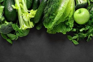healthy foods including leafy greens